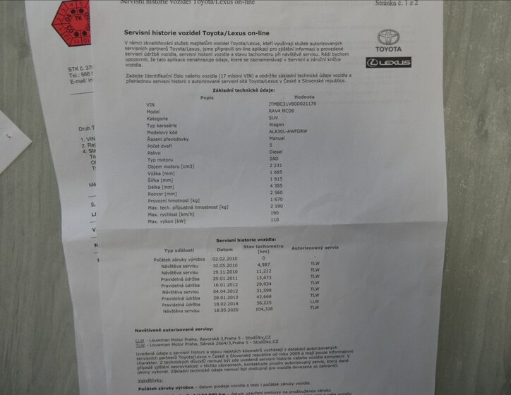 Toyota RAV4 SUV / Terénní 2,2 l 110 kw
