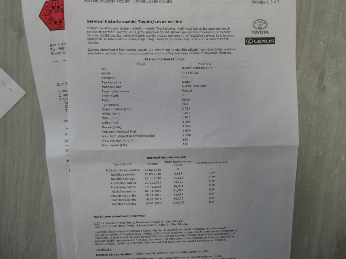 Toyota RAV4 SUV / Terénní 2,2 l 110 kw