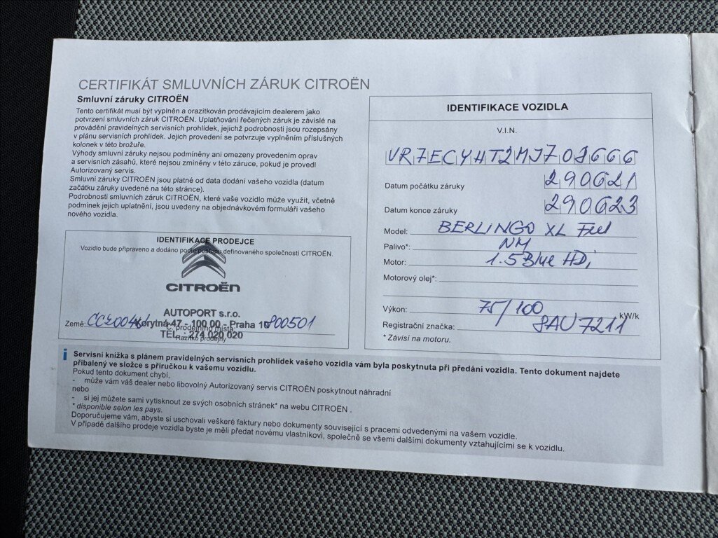 Citroën Berlingo Kombi 1,5 l 75 kw