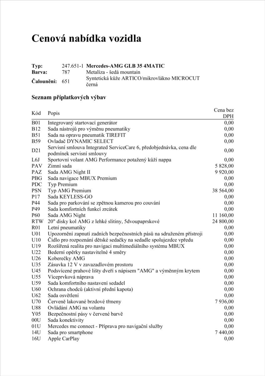 Mercedes-Benz GLB SUV / Terénní 2,0 l 225 kw