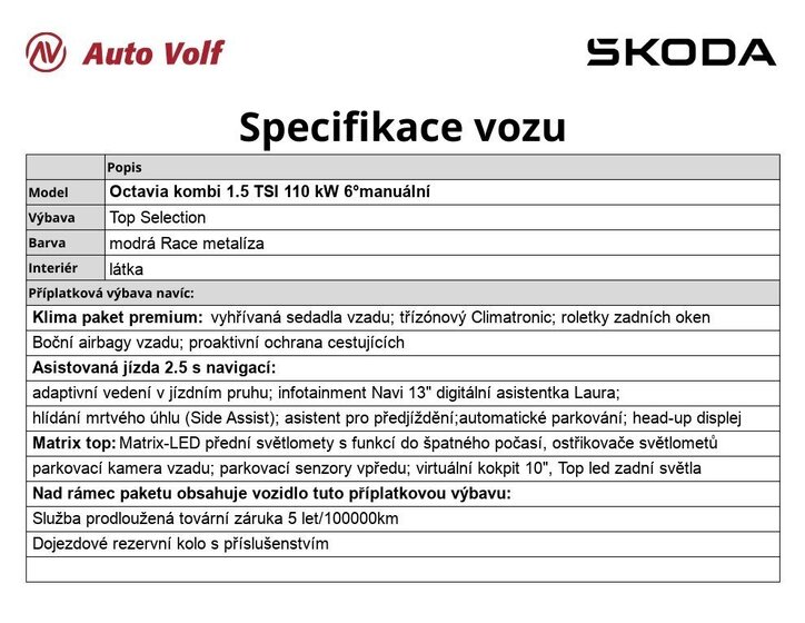 Škoda Octavia Liftback 1,5 l 110 kw