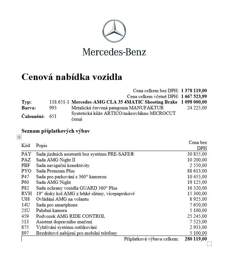 Mercedes-Benz CLA Kombi 2,0 l 225 kw