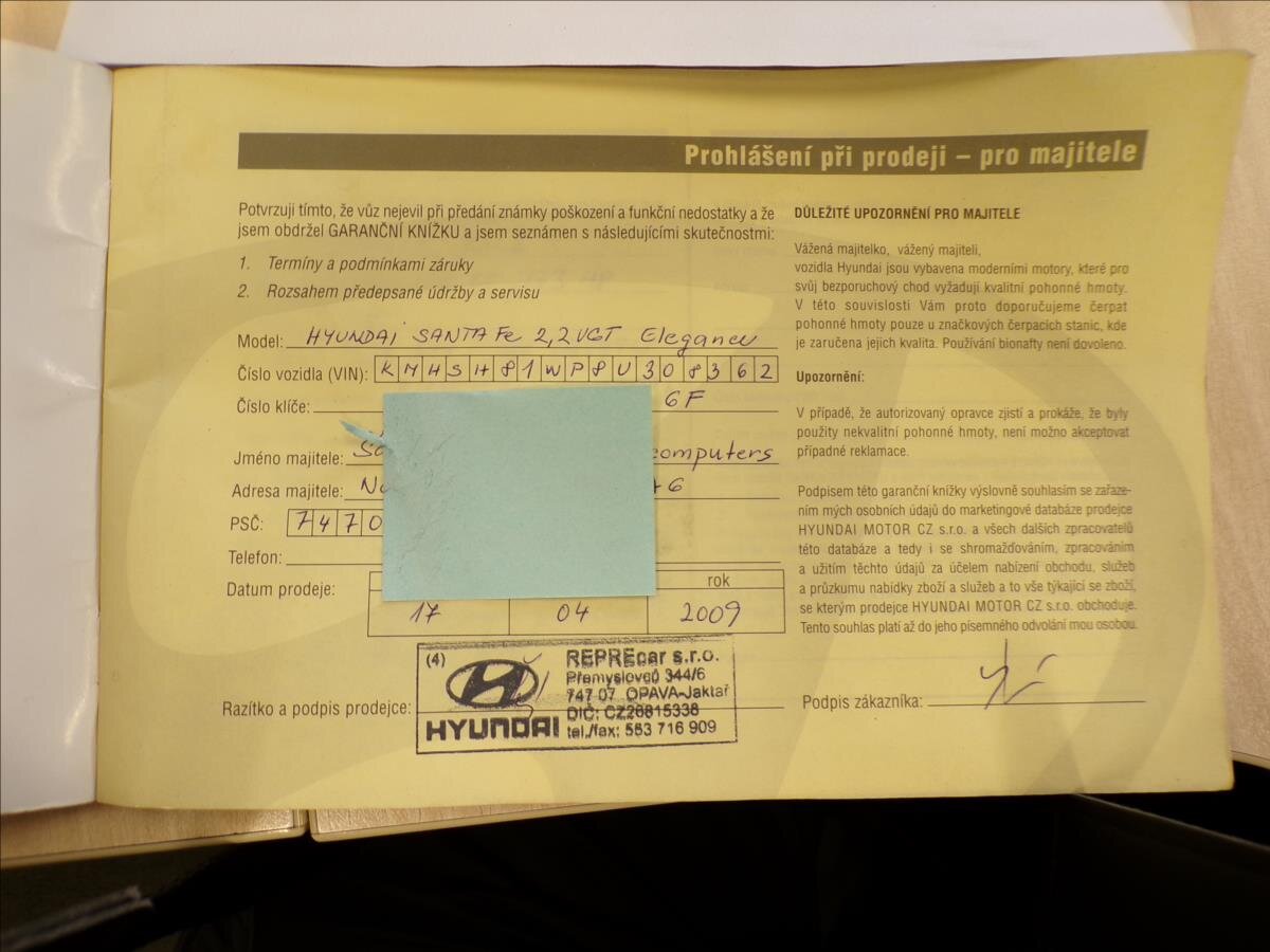 Hyundai Santa Fe Kombi 2,2 l 114 kw