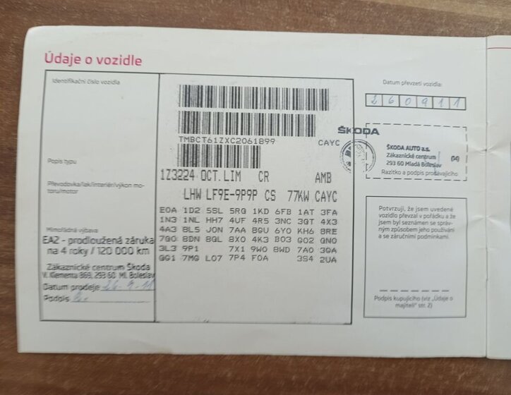 Škoda Octavia Sedan / Limuzína 1,6 l 77 kw