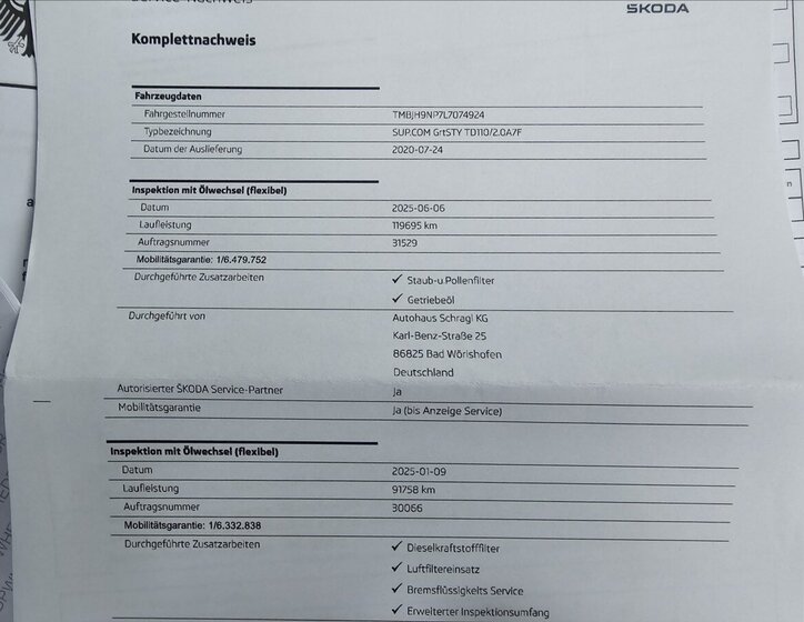 Škoda Superb Kombi 2,0 l 110 kw