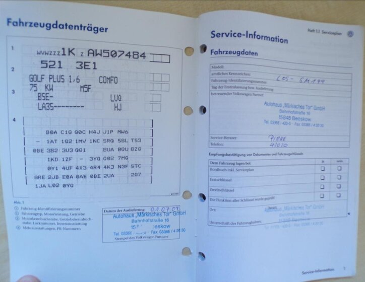 Volkswagen Golf Plus Kombi 1,6 l 75 kw