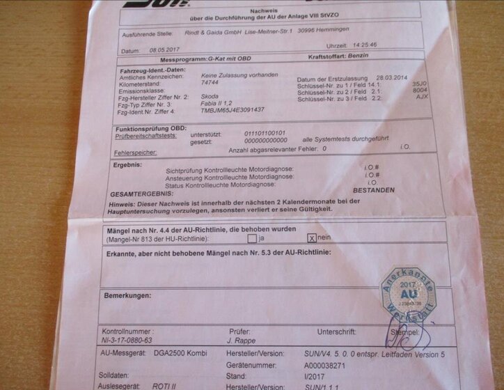 Škoda Fabia Kombi 1,2 l 63 kw