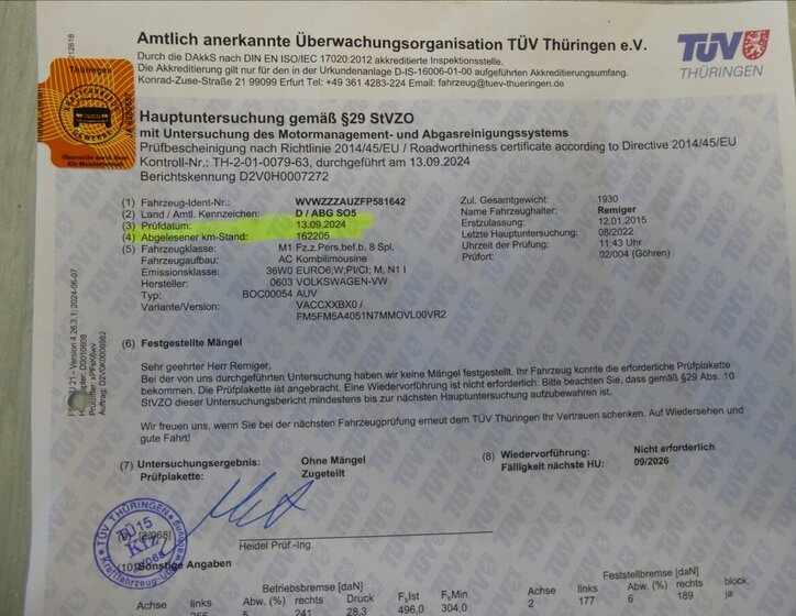 Volkswagen Golf Kombi 1,6 l 81 kw