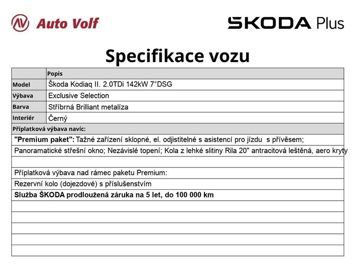 Škoda Kodiaq SUV 2,0 l 142 kw