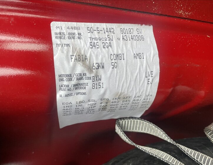 Škoda Fabia Kombi 1,4 l 63 kw