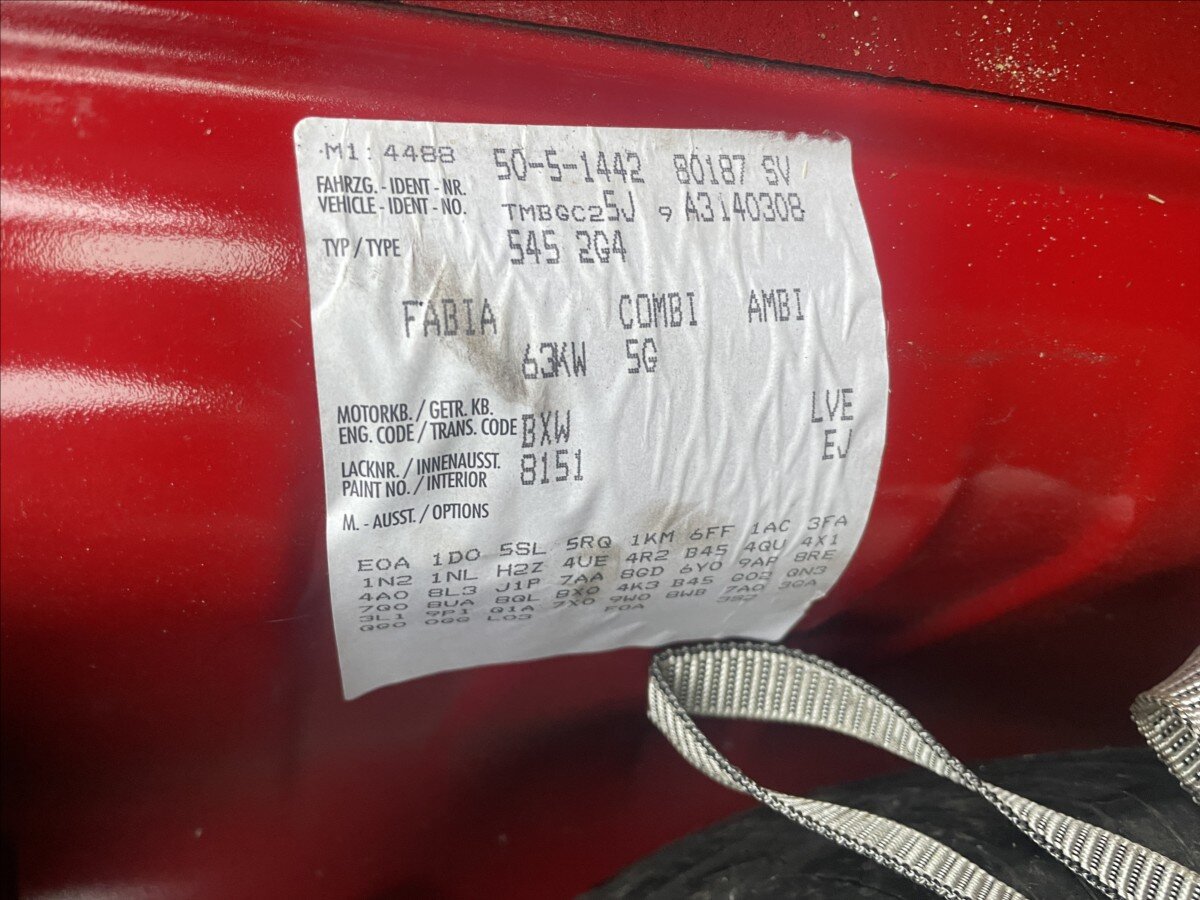 Škoda Fabia Kombi 1,4 l 63 kw