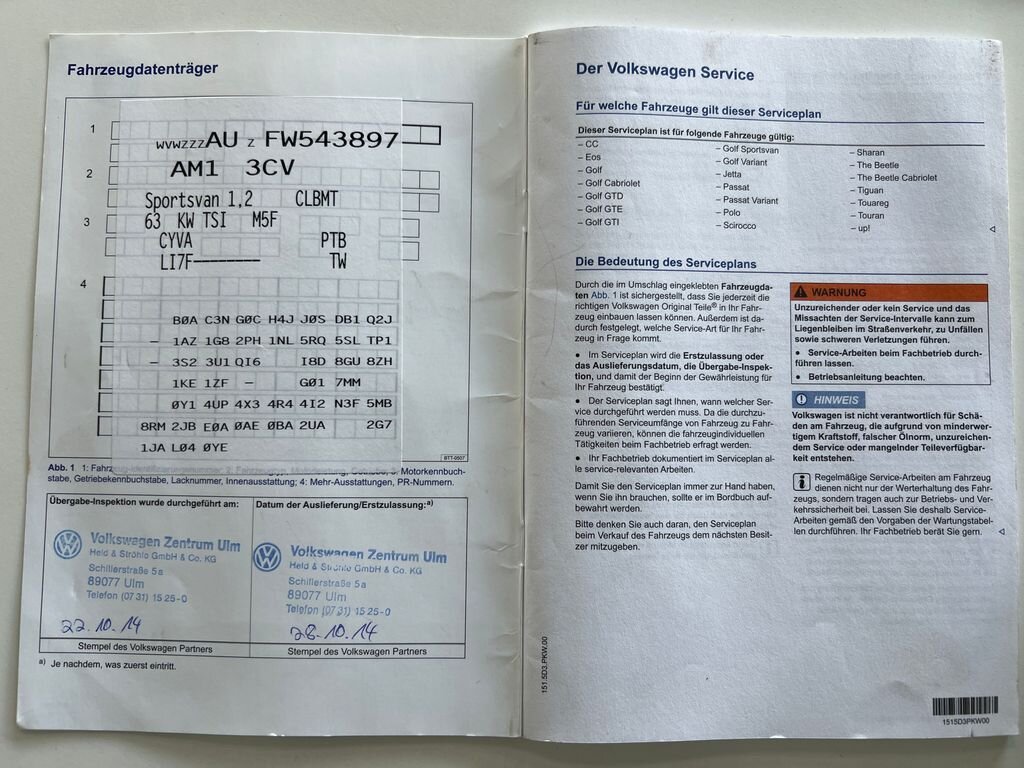 Volkswagen Golf Sportsvan MPV 1,2 l 63 kw