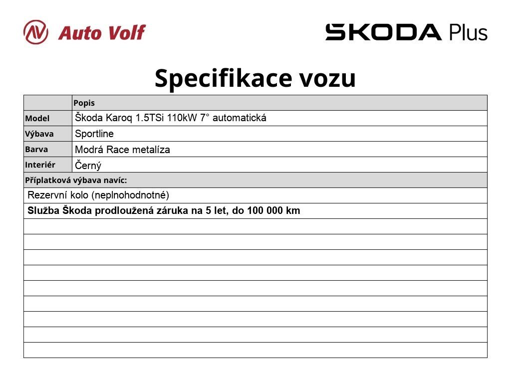Škoda Karoq SUV / Terénní 1,5 l 110 kw