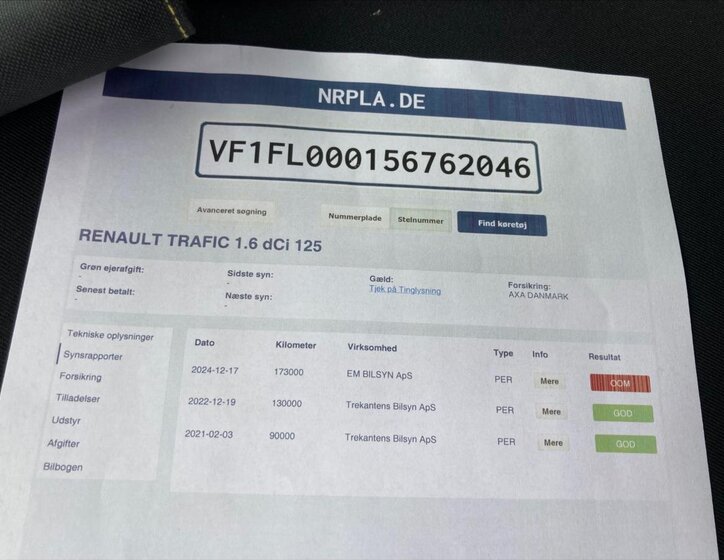 Renault Trafic VAN / Minibus 1,6 l 92 kw