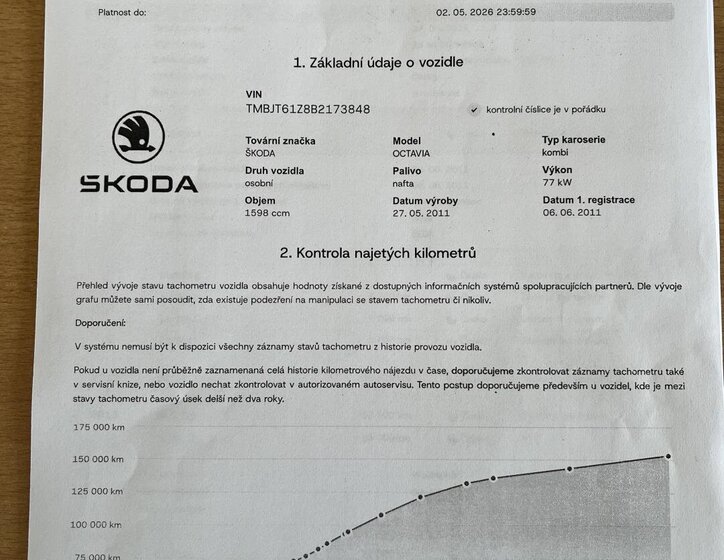Škoda Octavia Kombi 1,6 l 77 kw