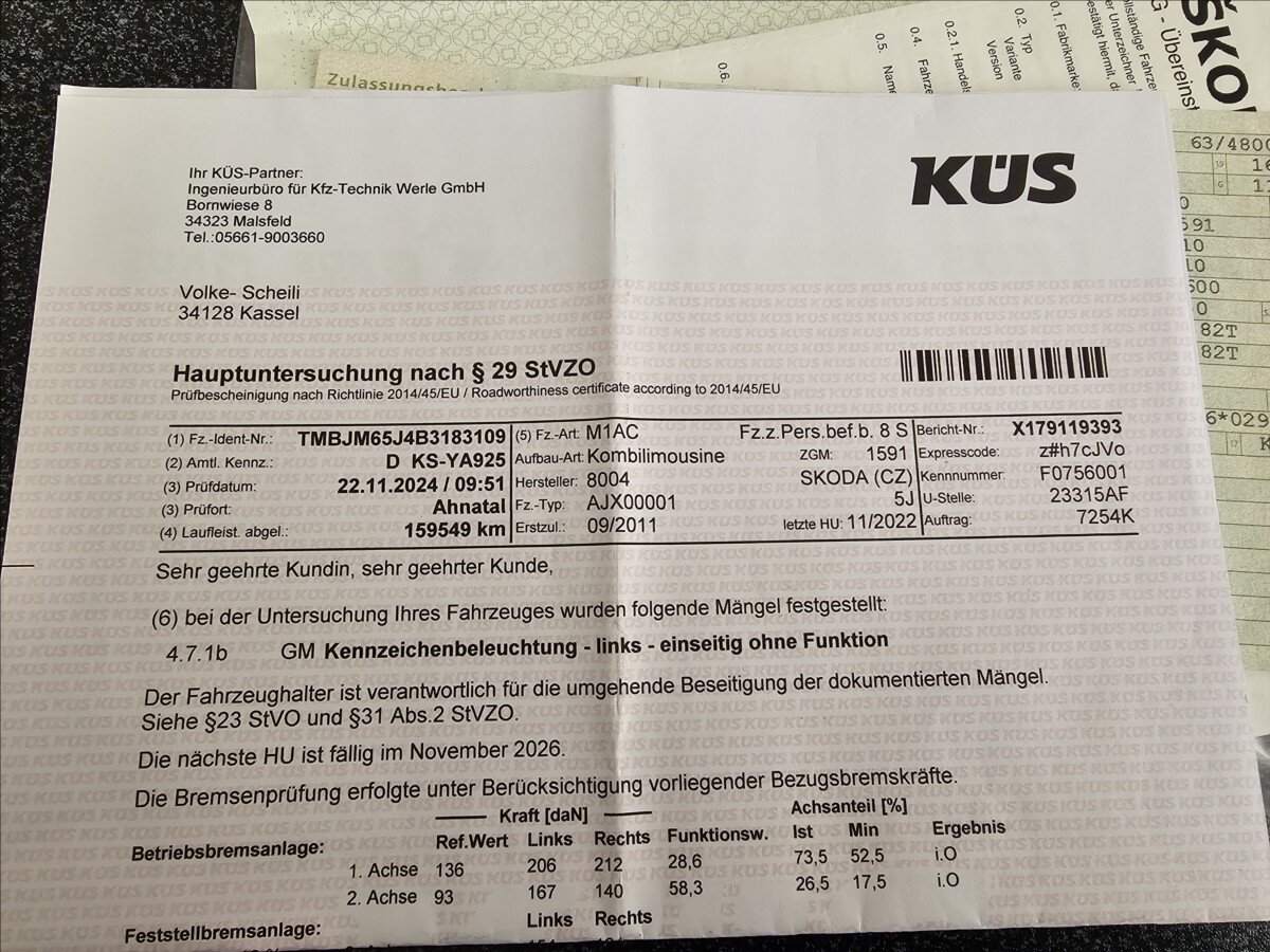 Škoda Fabia Kombi 1,2 l 63 kw