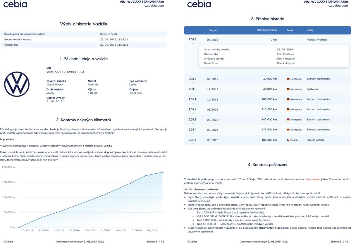 Volkswagen Touran MPV 2,0 l 110 kw