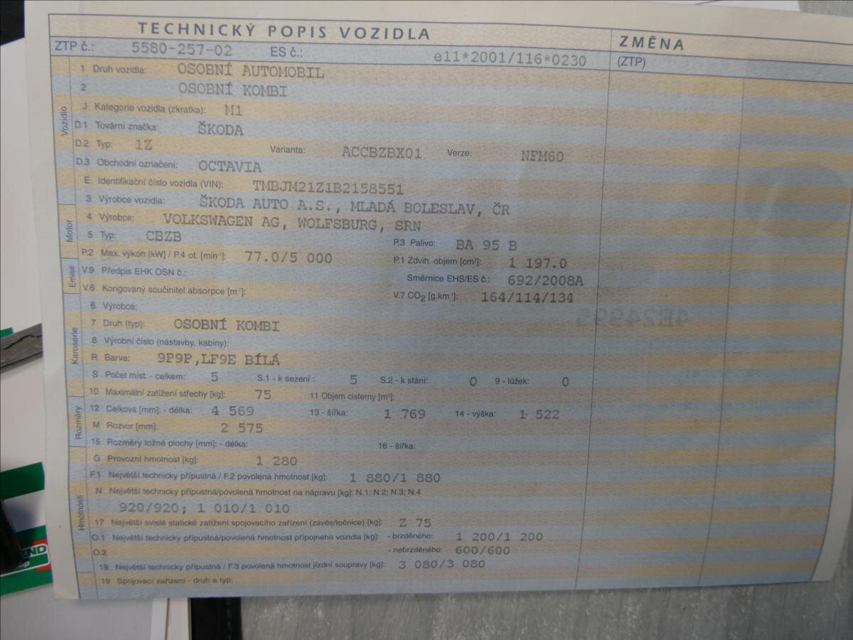 Škoda Octavia Kombi 1,2 l 77 kw