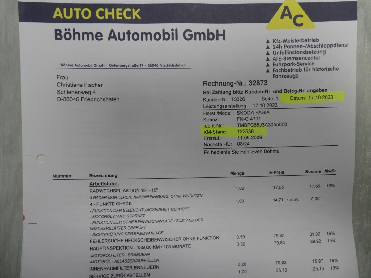 Škoda Fabia Kombi 1,4 l 63 kw