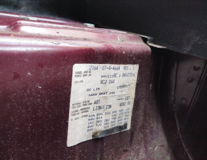 Audi 80 Sedan / Limuzína 2,0 l 66 kw