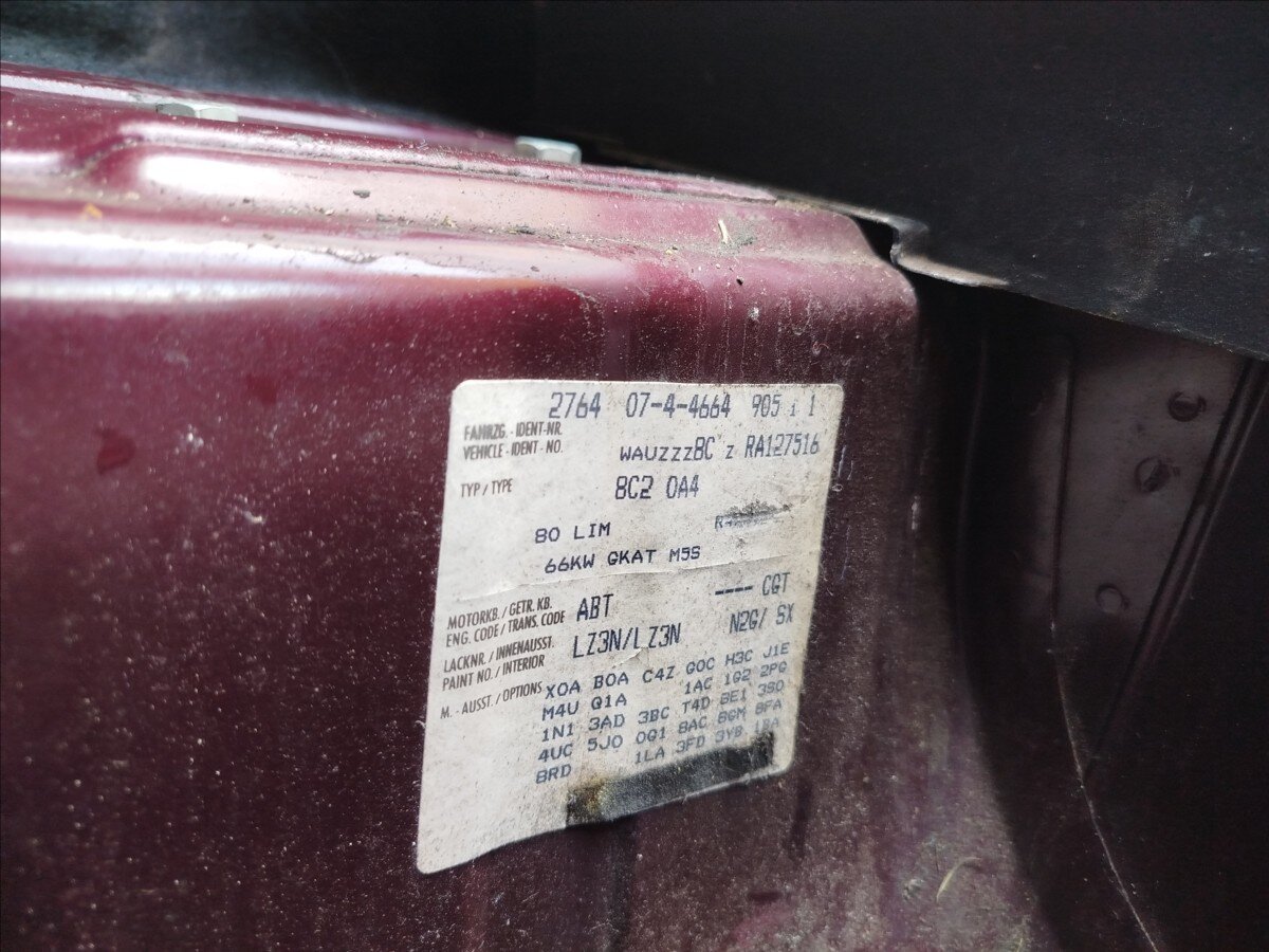 Audi 80 Sedan / Limuzína 2,0 l 66 kw