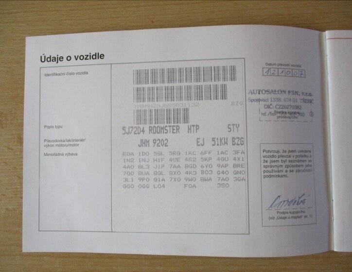 Škoda Roomster Kombi 1,2 l 51 kw