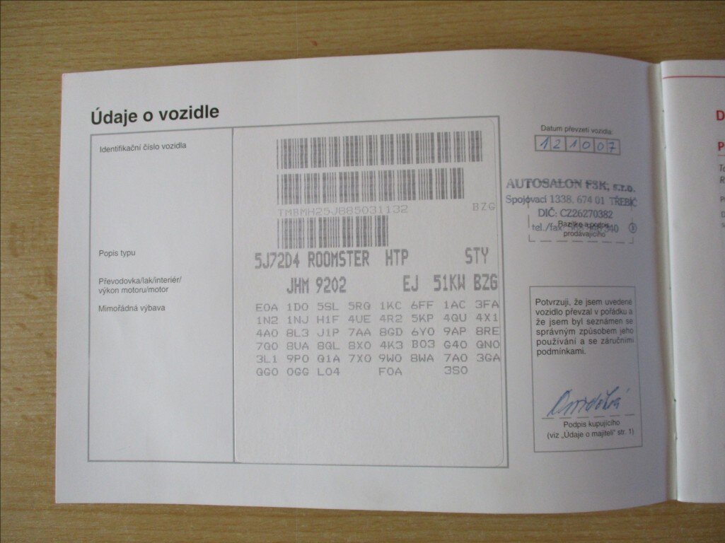 Škoda Roomster Kombi 1,2 l 51 kw