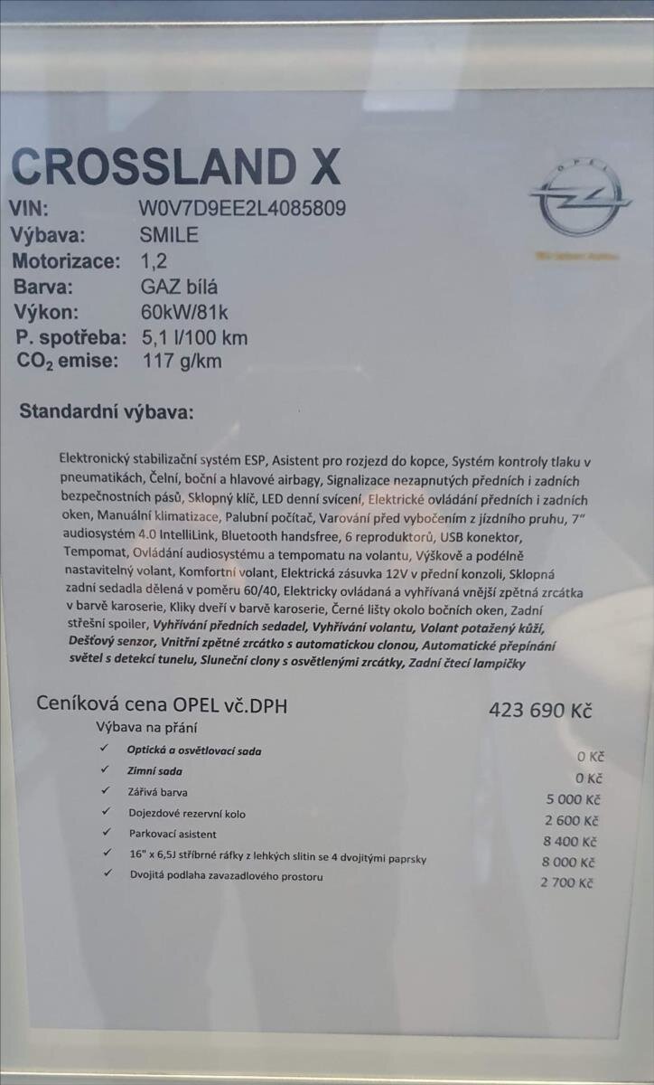 Opel Crossland X MPV 1,2 l 61 kw