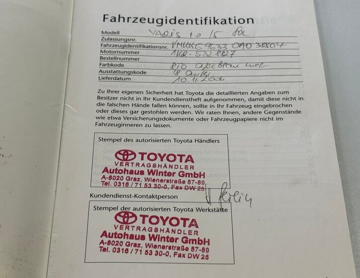 Toyota Yaris Hatchback 998,0 51 kw