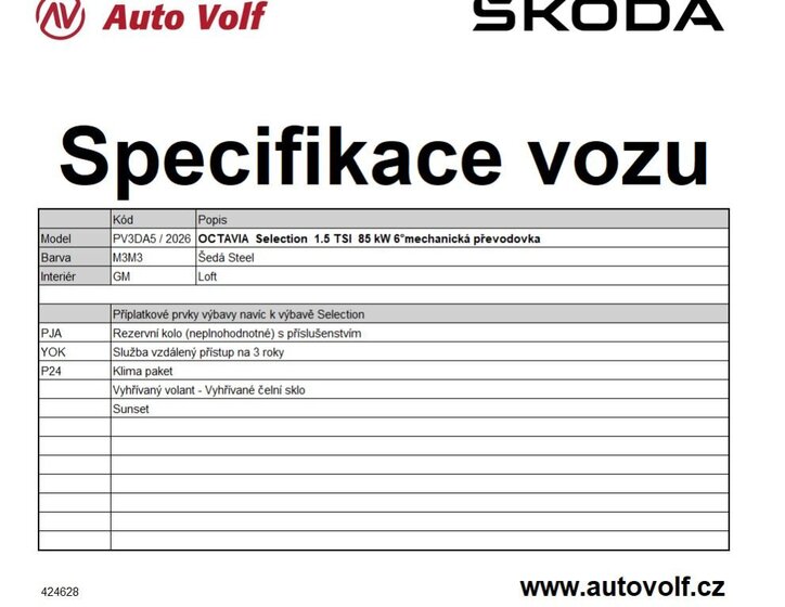 Škoda Octavia Liftback 1,5 l 85 kw