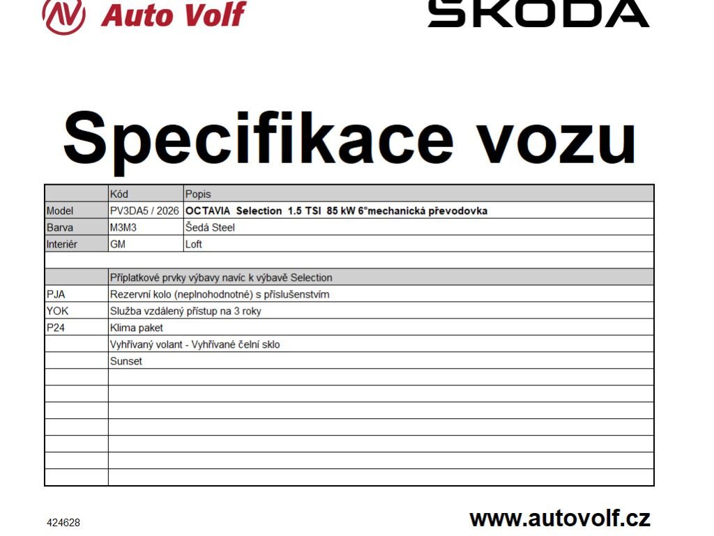 Škoda Octavia Liftback 1,5 l 85 kw