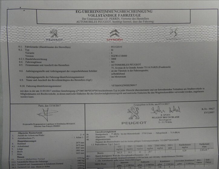 Peugeot 3008 SUV 1,6 l 121 kw