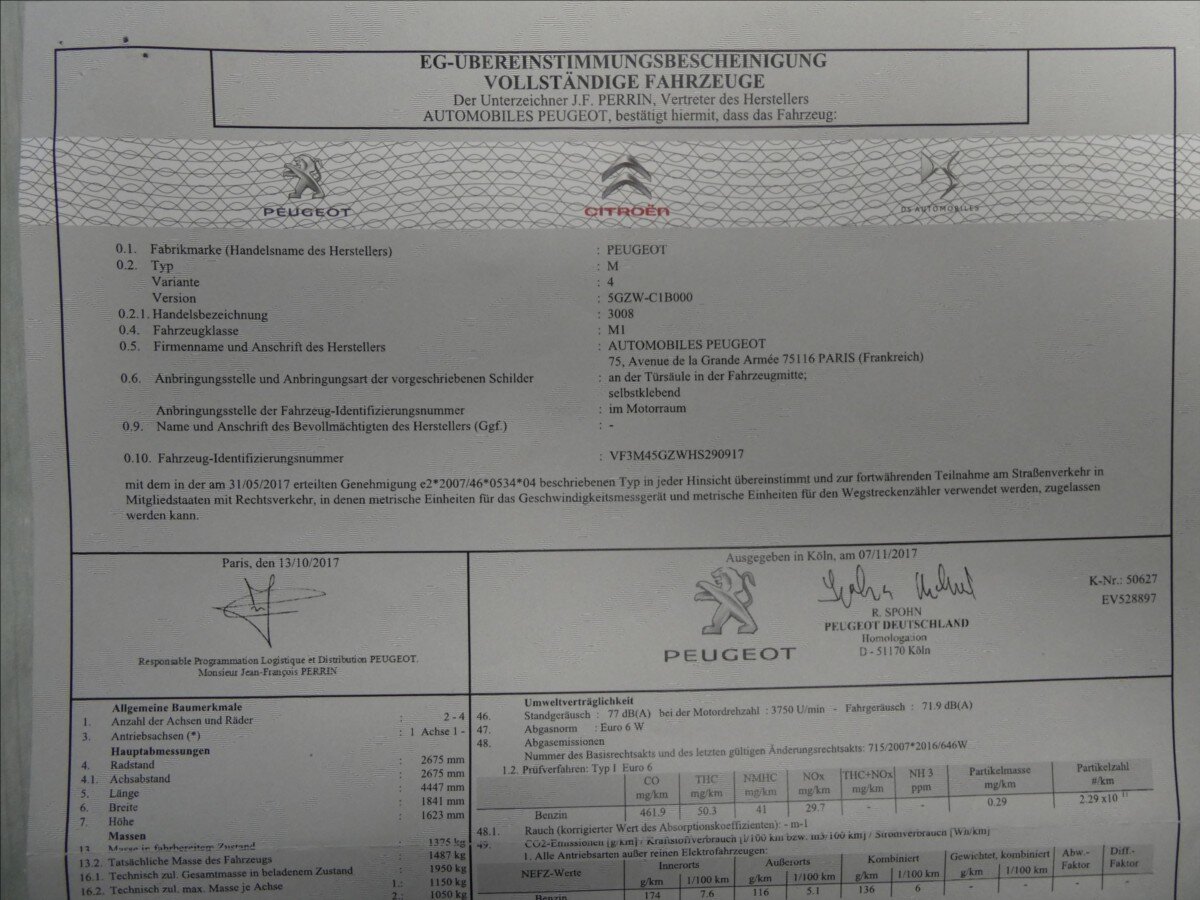 Peugeot 3008 SUV 1,6 l 121 kw