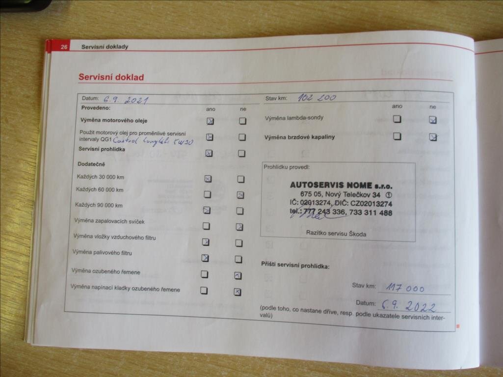 Škoda Octavia Sedan / Limuzína 1,6 l 75 kw