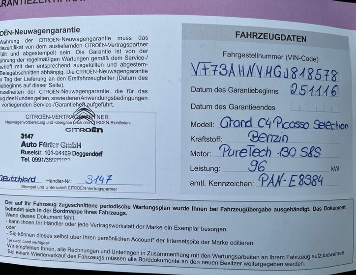 Citroën Grand C4 Picasso MPV 1,2 l 96 kw