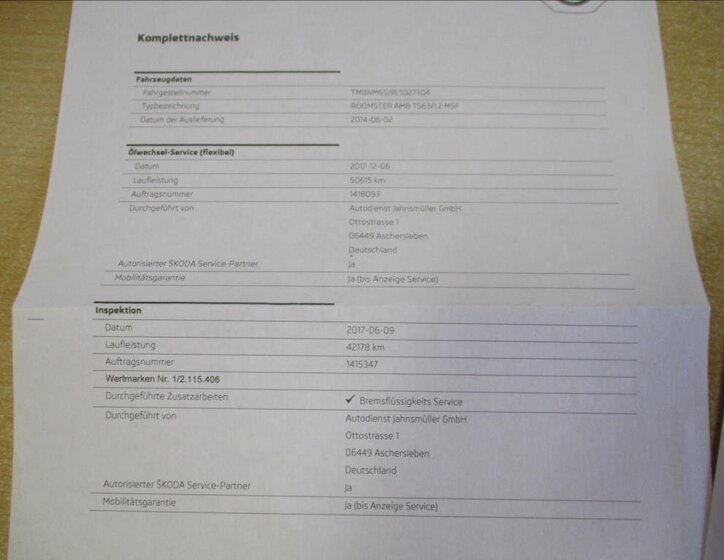 Škoda Roomster Kombi 1,2 l 63 kw