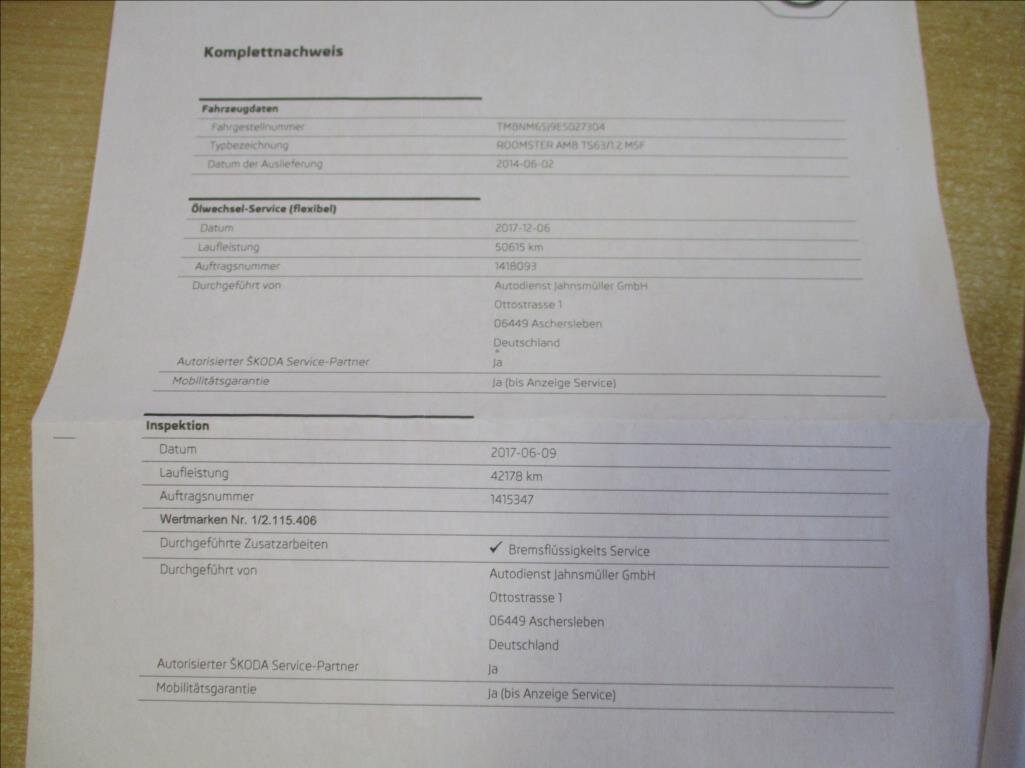 Škoda Roomster Kombi 1,2 l 63 kw