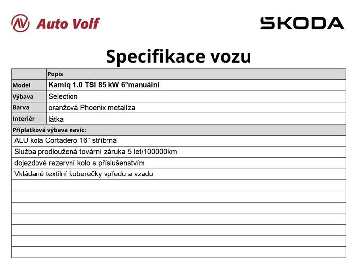 Škoda Kamiq Hatchback 1,0 l 85 kw