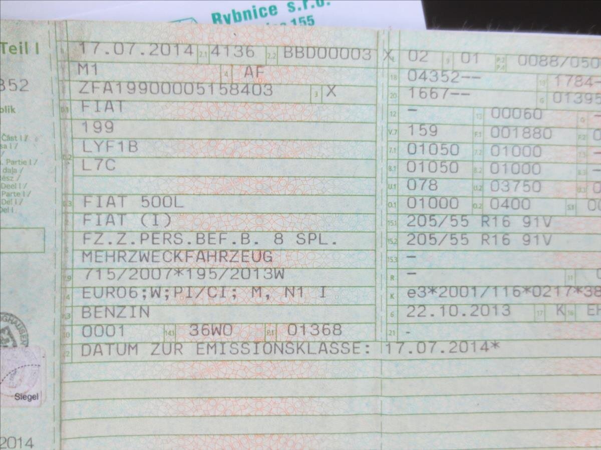 Fiat 500L Kombi 1,4 l 88 kw