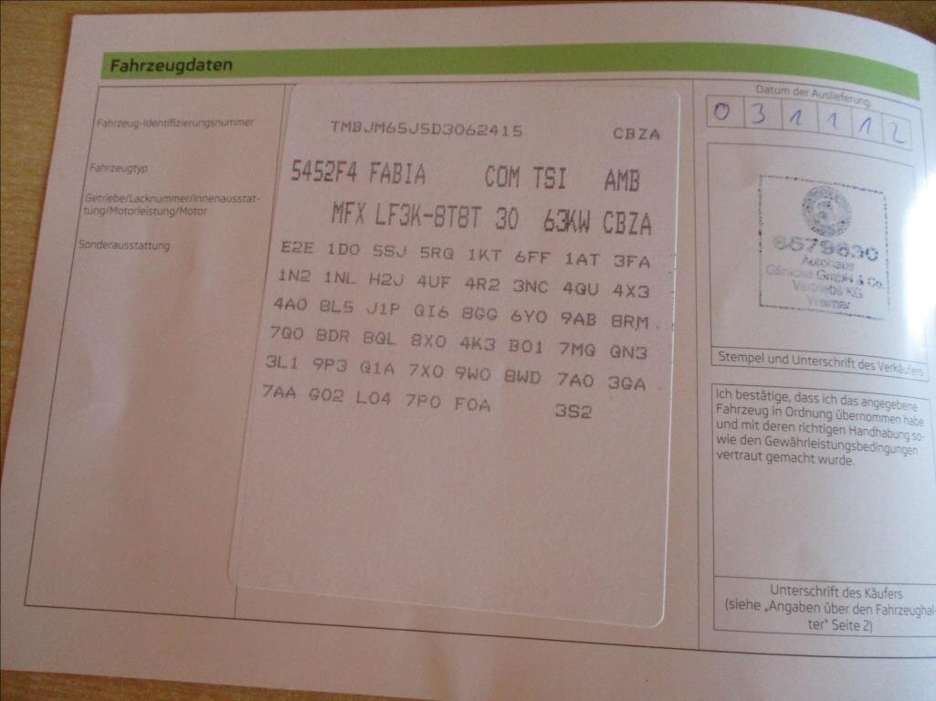 Škoda Fabia Kombi 1,2 l 63 kw