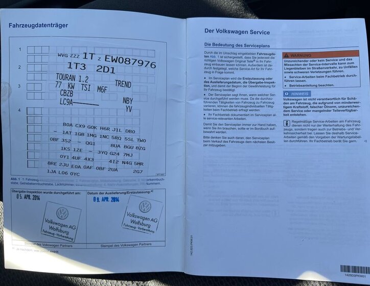 Volkswagen Touran MPV 1,2 l 77 kw