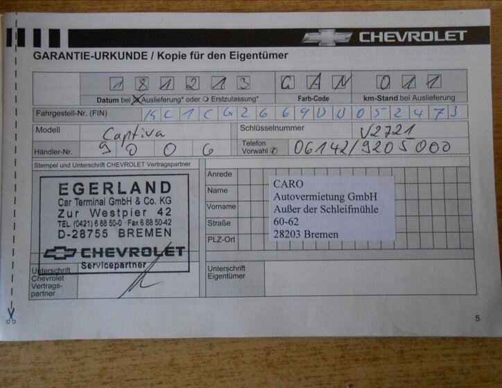 Chevrolet Captiva Kombi 2,2 l 135 kw