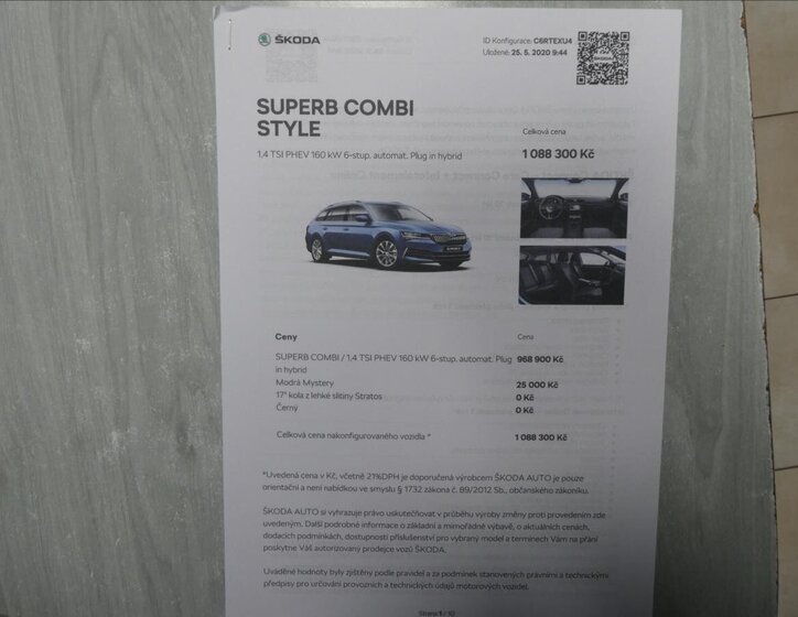 Škoda Superb Kombi 1,4 l 160 kw