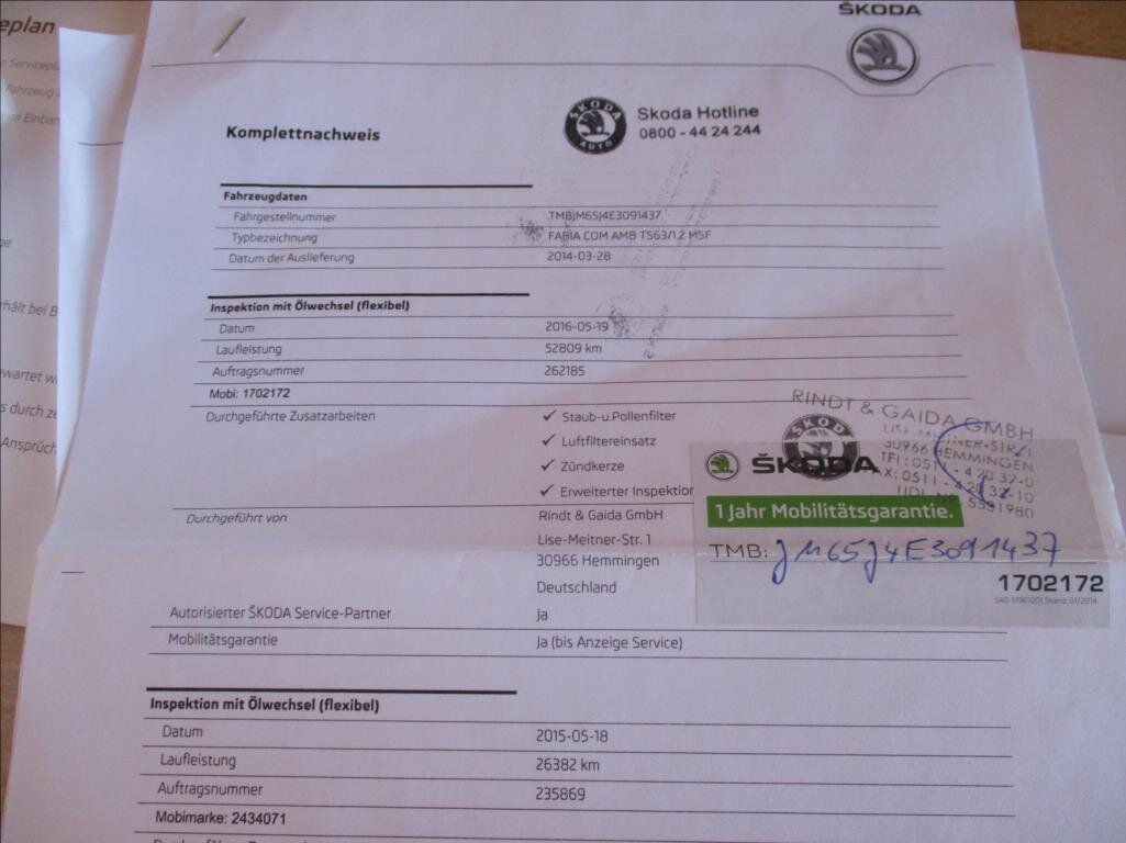 Škoda Fabia Kombi 1,2 l 63 kw