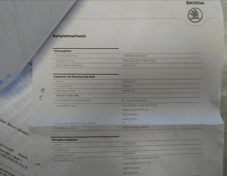 Škoda Fabia Kombi 1,2 l 81 kw