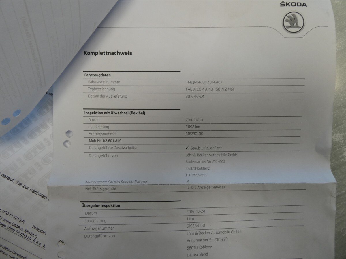 Škoda Fabia Kombi 1,2 l 81 kw