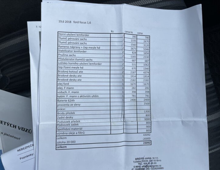 Ford Focus Kombi 1,6 l 74 kw