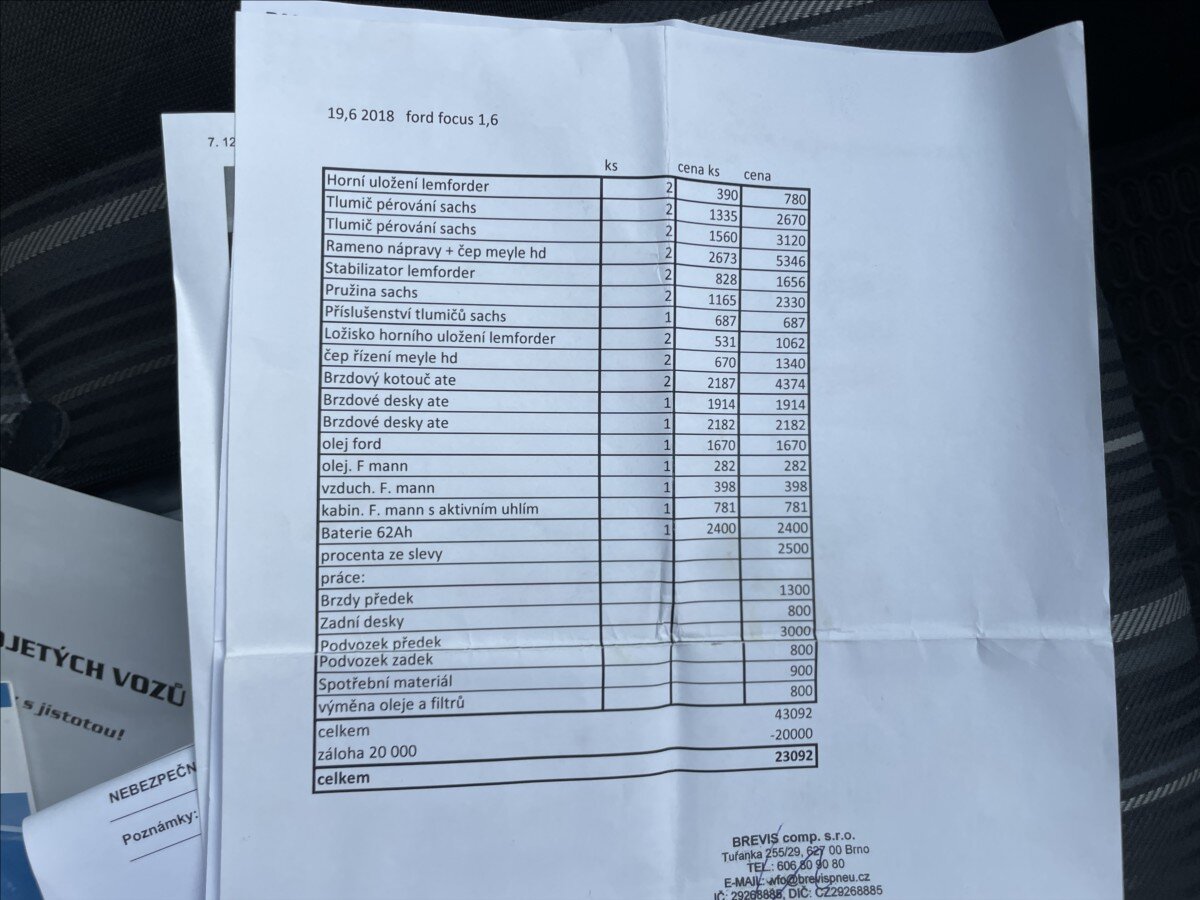 Ford Focus Kombi 1,6 l 74 kw