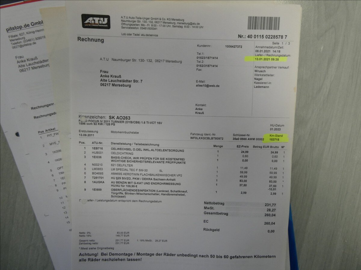 Ford Focus Kombi 1,6 l 92 kw