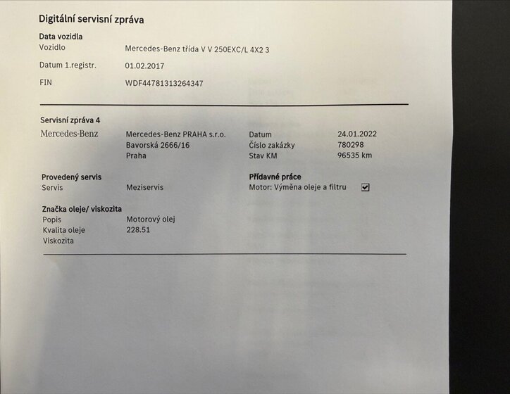 Mercedes-Benz Třídy V MPV 2,1 l 140 kw